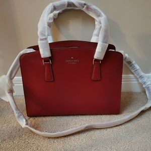 Perry Saffiano Leather Kate Spade ♠️ Crossbody Satchel In Red Currant! NWT!